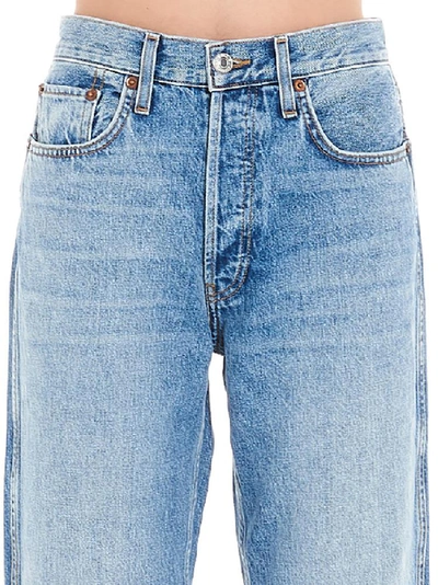 Shop Re/done 90s Low Slung Crop Jeans In Blue