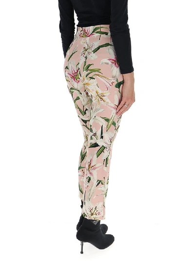 Shop Dolce & Gabbana Floral Print Cropped Trousers In Multi