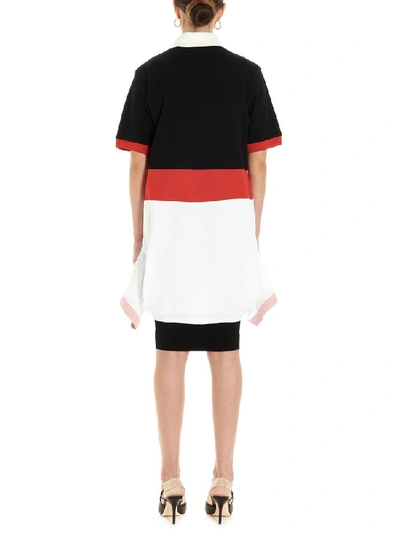 Shop Burberry Reconstructed Double Polo Logo Patch Dress In Multi