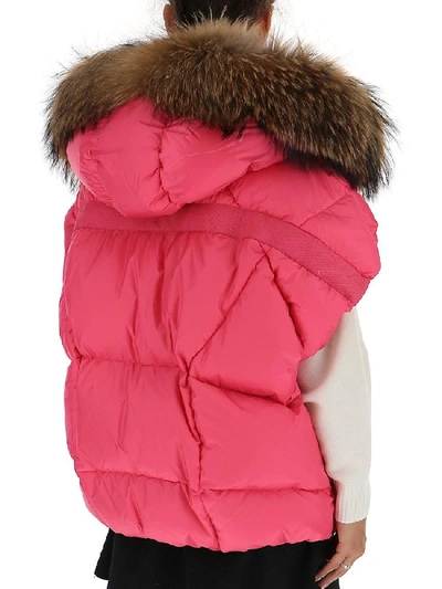 Shop As65 Padded Fur Trimmed Short In Pink