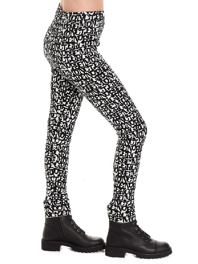 Shop Moncler Grenoble All Over Logo Leggings In Multi