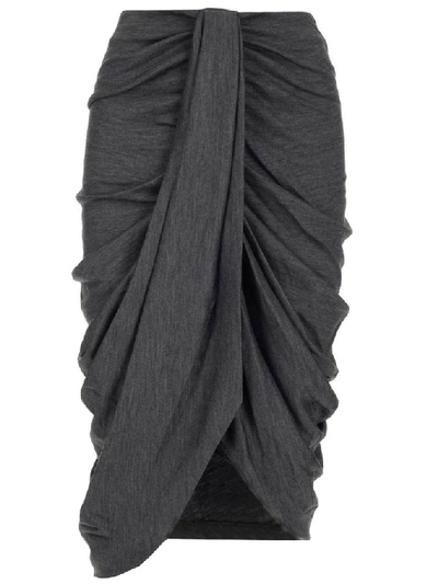 Shop Isabel Marant Datisca Draped Effect Skirt In Grey