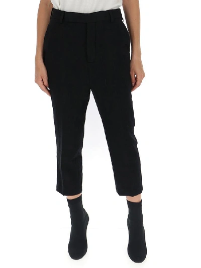 Shop Rick Owens Cropped Trousers In Black