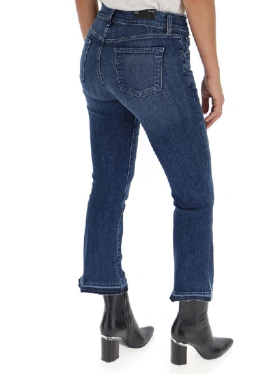Shop J Brand Selena Side Slit Detail Cropped Jeans In Blue