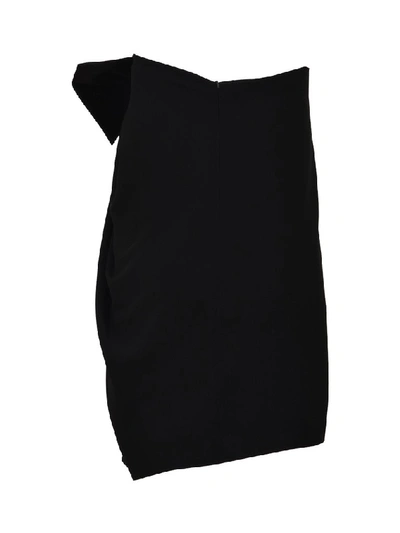Shop Saint Laurent Strapless Bow Mini Dress In Black