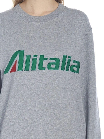 Shop Alberta Ferretti Alitalia Logo Sweatshirt In Grey