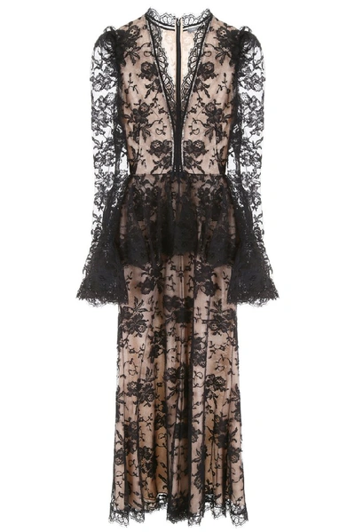 Shop Alexander Mcqueen Sheer Panelled Dress In Black