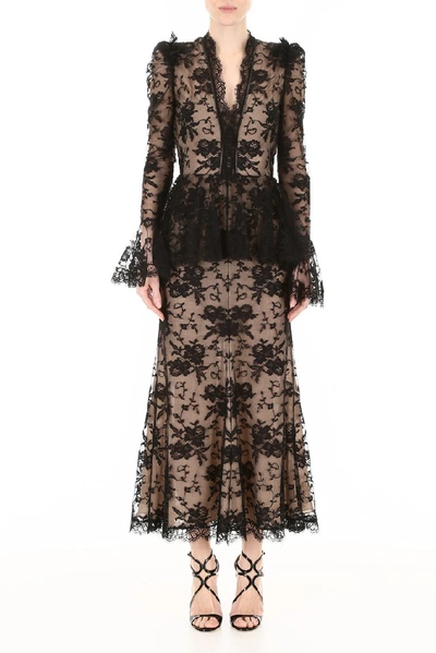Shop Alexander Mcqueen Sheer Panelled Dress In Black