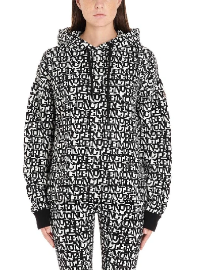 Shop Moncler Grenoble All Over Logo Hoodie In Multi