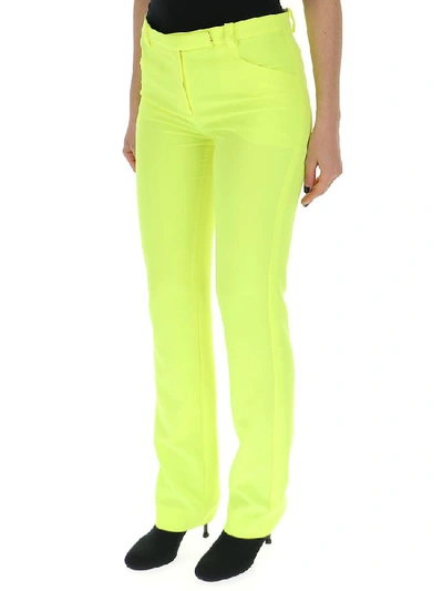 Shop Versace Fluro Peg Trousers In Yellow