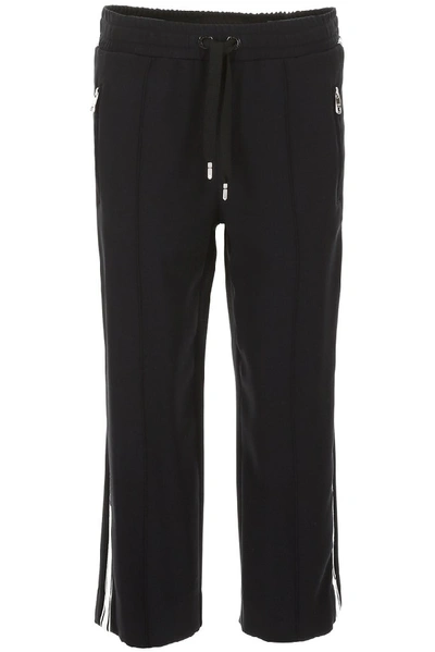 Shop Dolce & Gabbana Side Logo Band Cropped Joggers In Black