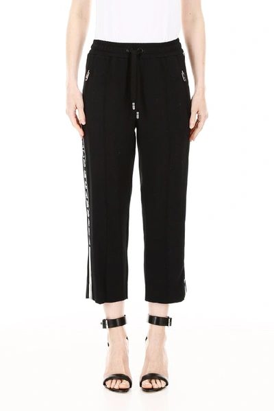 Shop Dolce & Gabbana Side Logo Band Cropped Joggers In Black