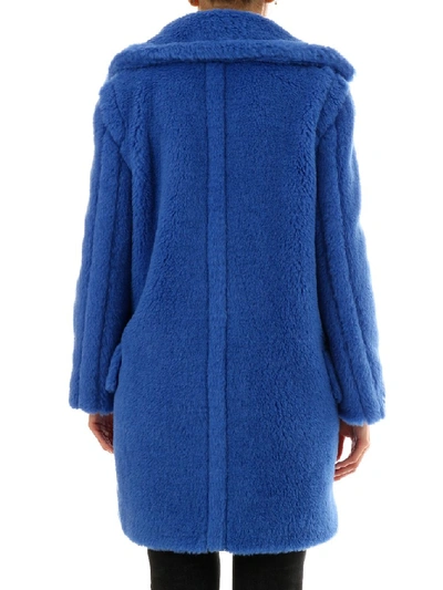 Shop Max Mara Double Breasted Coat In Blue