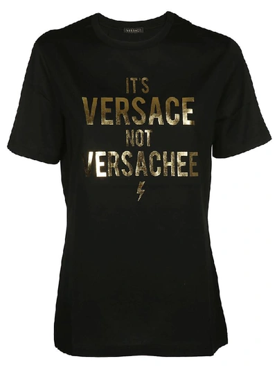 Shop Versace Printed T In Black