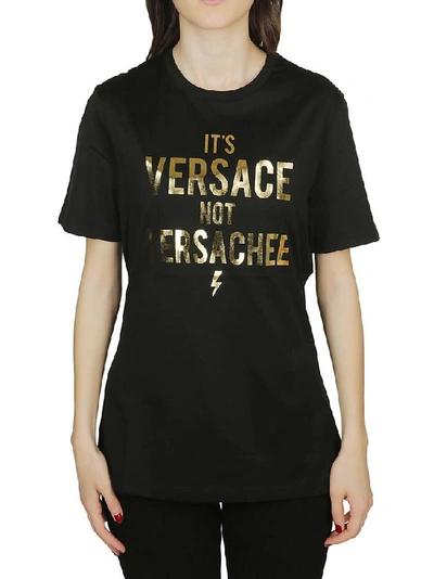 Shop Versace Printed T In Black