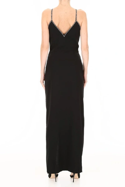 Shop Alessandra Rich Deep V Maxi Dress In Black