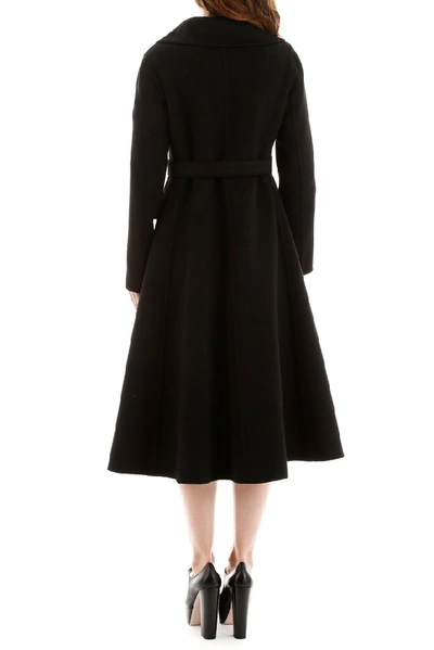 Shop Valentino V Belted Midi Single Breasted Coat In Nero