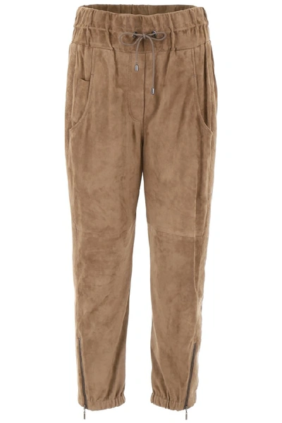 Shop Brunello Cucinelli Relaxed Joggers In Brown