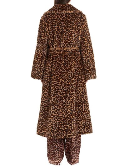 Shop Sara Battaglia Leopard Print Fur Coat In Multi