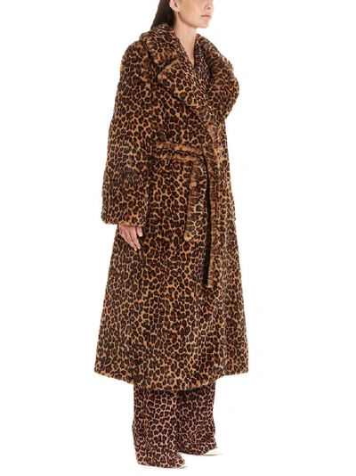 Shop Sara Battaglia Leopard Print Fur Coat In Multi