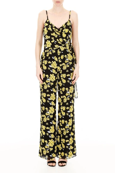 Shop Michael Michael Kors Sleeveless Floral Print Jumpsuit In Multi