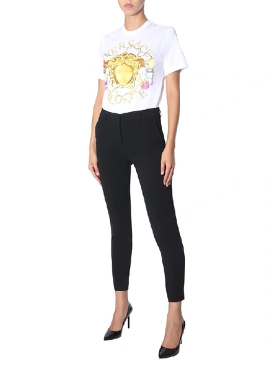 Shop Versace Medusa Logo Print T In White