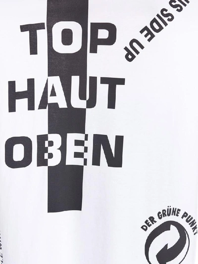 Shop Maison Margiela Slogan Print Oversized T In White