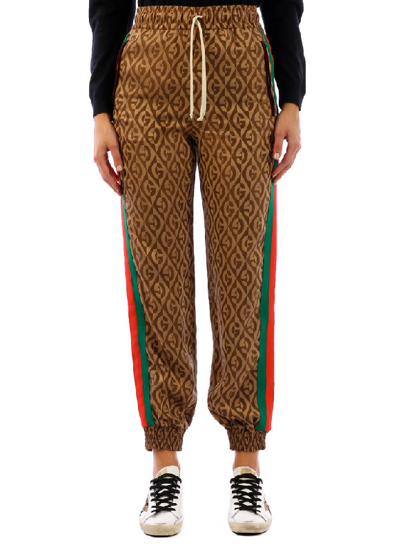 Gucci Gg Rhombus Jacquard Jersey Jogger Pants In Brown | ModeSens
