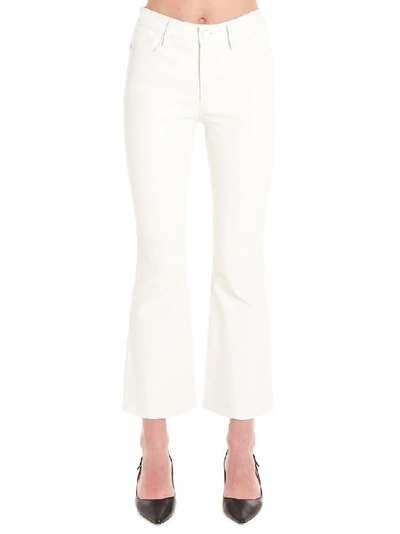 Shop Frame Cropped Flared Jeans In White