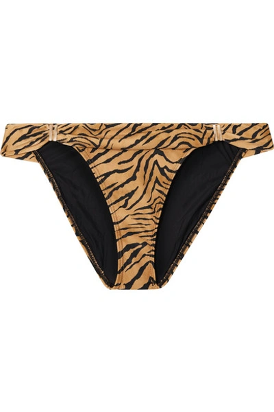 Shop Vix Bia Tiger-print Bikini Briefs In Tan