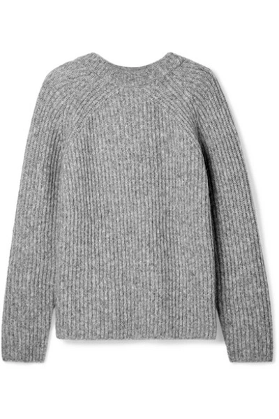 Shop Helmut Lang Ghost Ribbed-knit Sweater In Gray