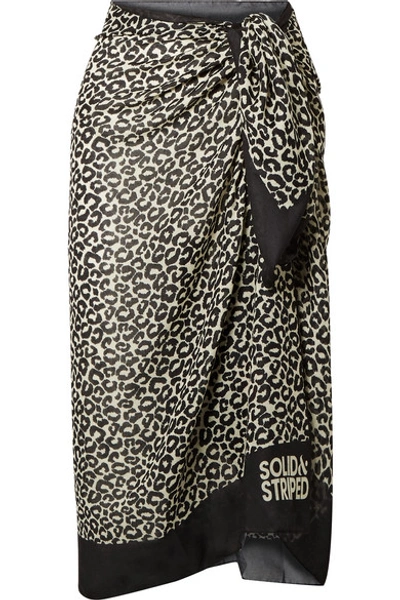 Shop Solid & Striped Leopard-print Voile Pareo In Leopard Print