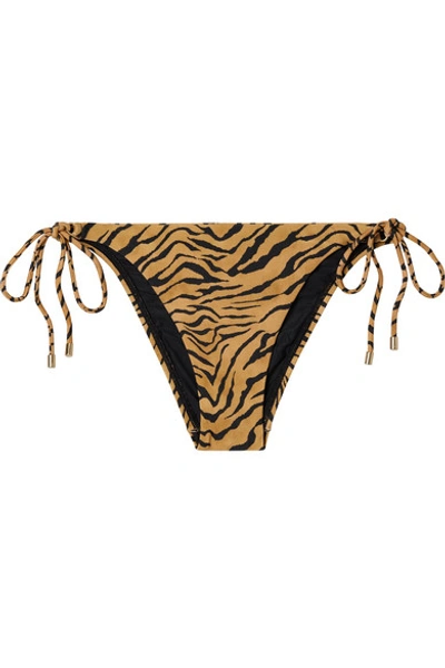 Shop Vix Tiger-print Bikini Briefs In Sand