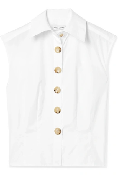 Shop Anna Quan Peta Cotton-poplin Shirt In White