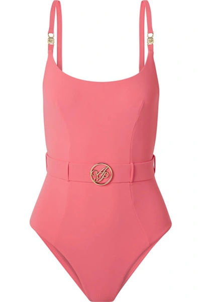 Shop Agent Provocateur Laurella Belted Swimsuit In Pink