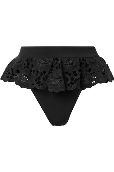 Shop Agent Provocateur Daize Lace-trimmed Bikini Briefs In Black