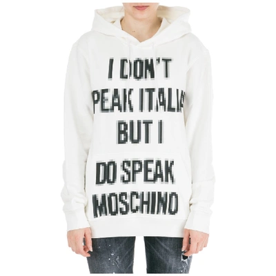 Shop Moschino Pixel Capsule Logo Print Hoodie In White