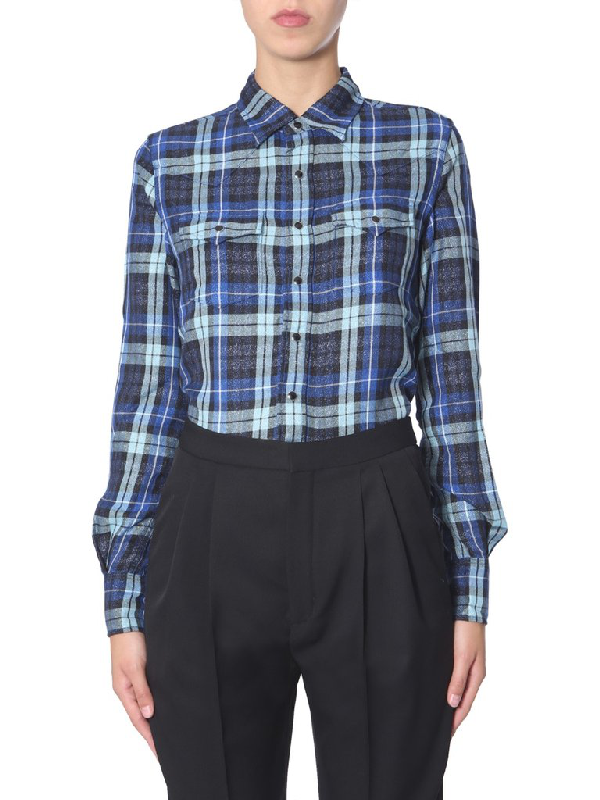 saint laurent checked shirt