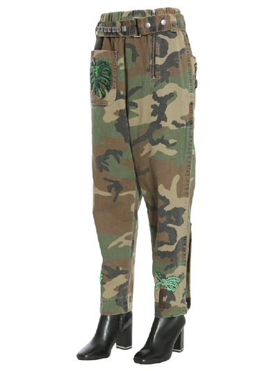Shop Marc Jacobs Camouflage Print Pants In Military Green