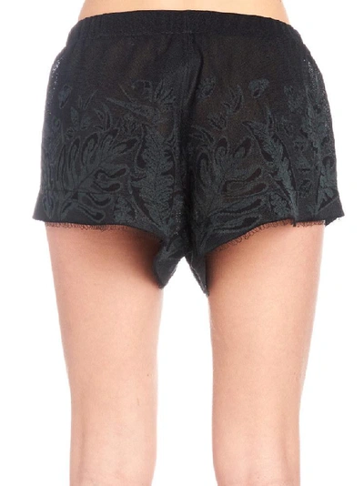 Shop Alanui Motif Jacquard Tap Shorts In Black