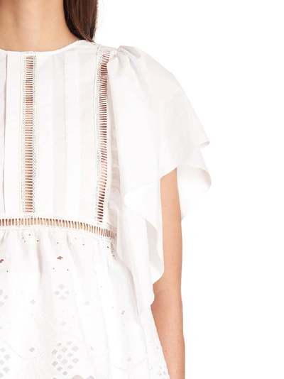 Shop Alberta Ferretti Flared Sleeve Top In White