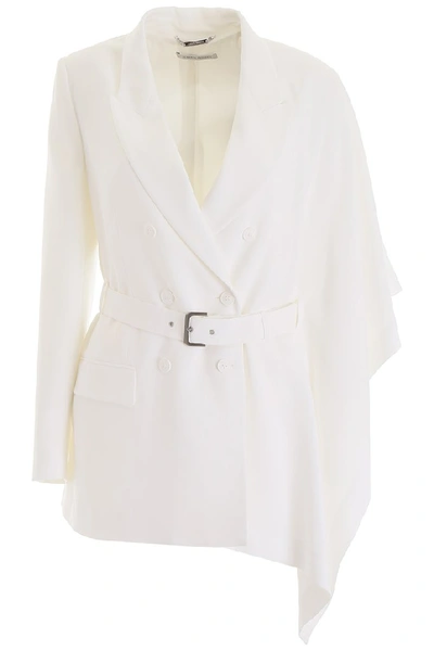 Shop Alberta Ferretti Belted Blazer In White