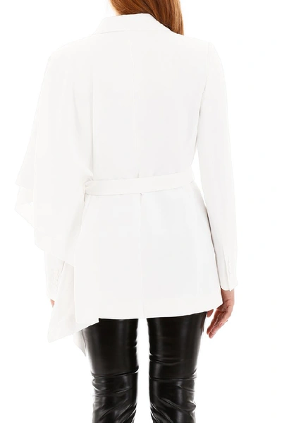 Shop Alberta Ferretti Belted Blazer In White