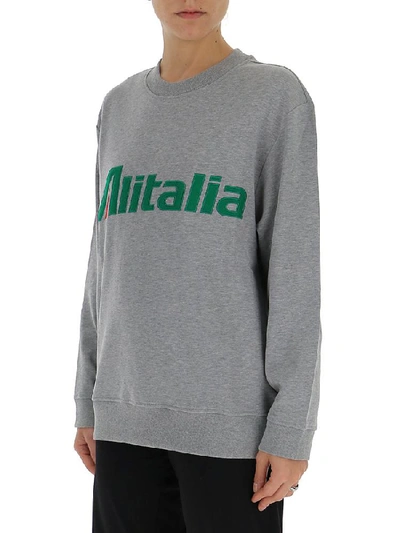 Shop Alberta Ferretti Alitalia Sweatshirt In Grey