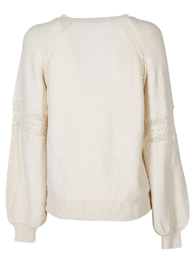 Shop Chloé Embroidered Sweatshirt In Creme