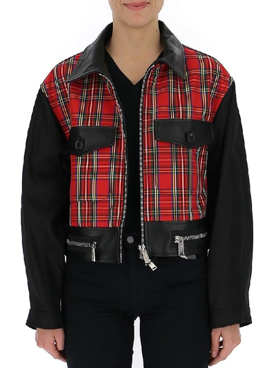 Shop Dsquared2 Contrast Cropped Zip Jacket In Multi