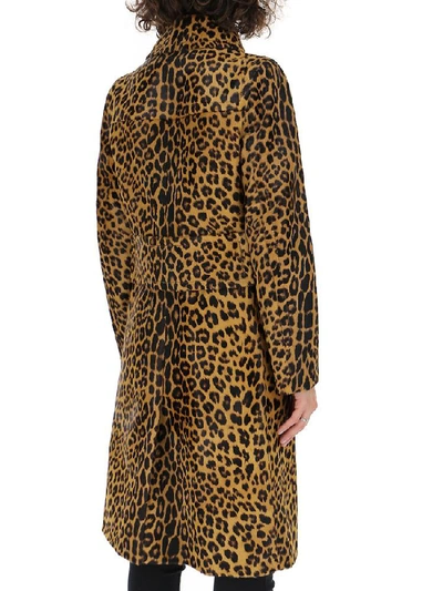 Shop Prada Animalier Single Breasted Coat In Multi