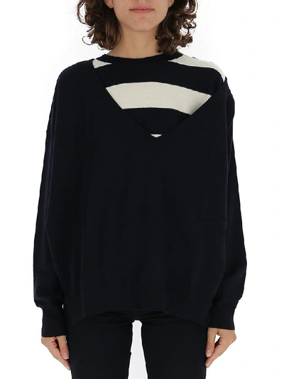 Shop Sonia Rykiel Striped Layered Oversize Sweater In Multi