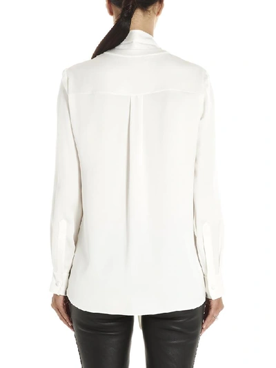 Shop Alexander Mcqueen Pussy Bow Shirt In White