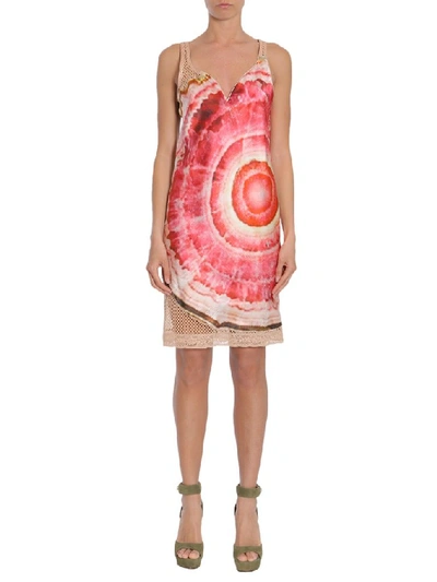 Shop Givenchy Printed Mesh Detail Dress In Multi